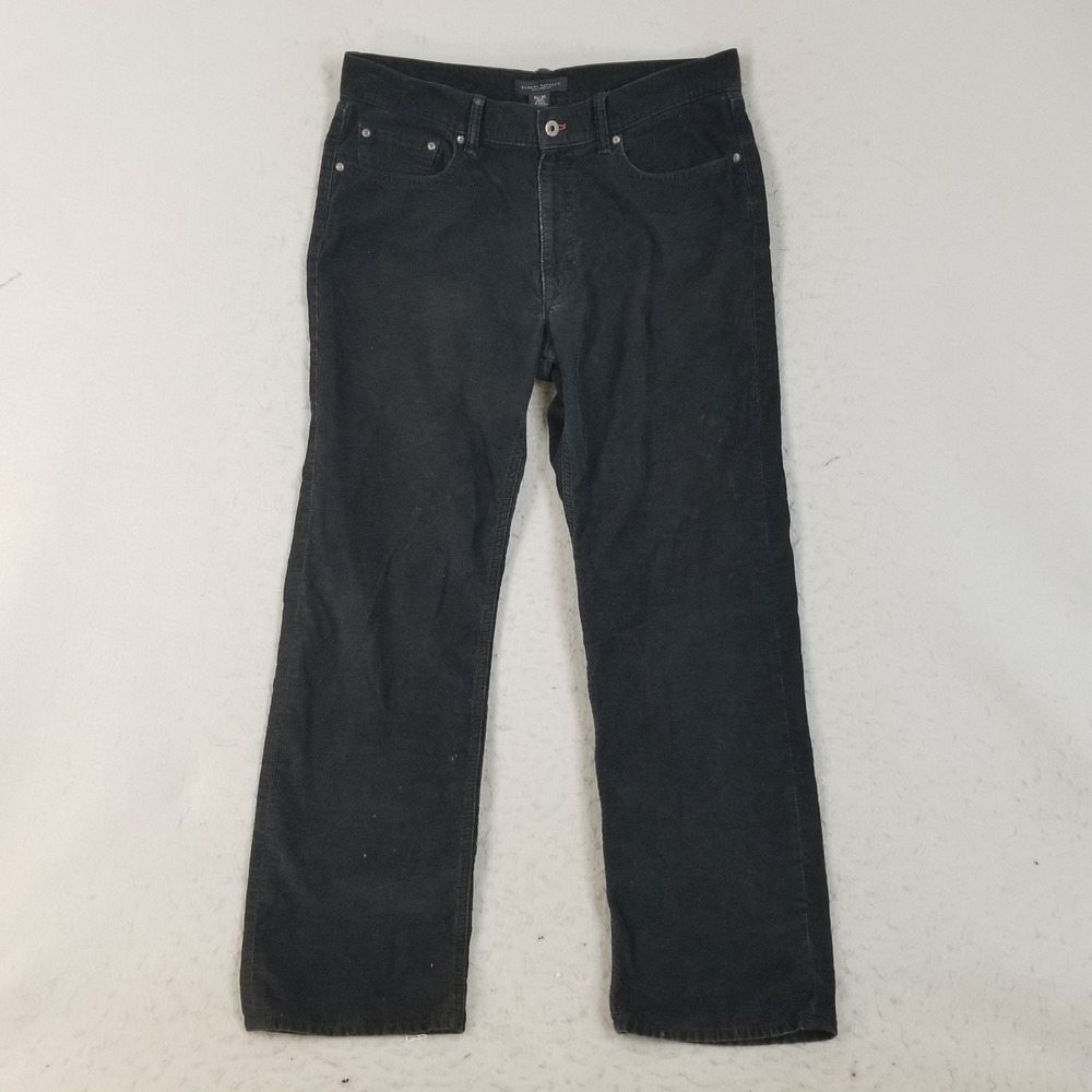 Banana Republic Pants‎ Mens 34x30 Black Corduroy Straight Fit 100% Cotton Cords